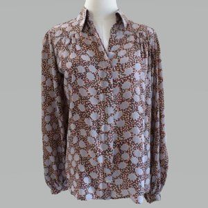 Winter Kate S Multi Gray Boho Vintage Silk Blouse